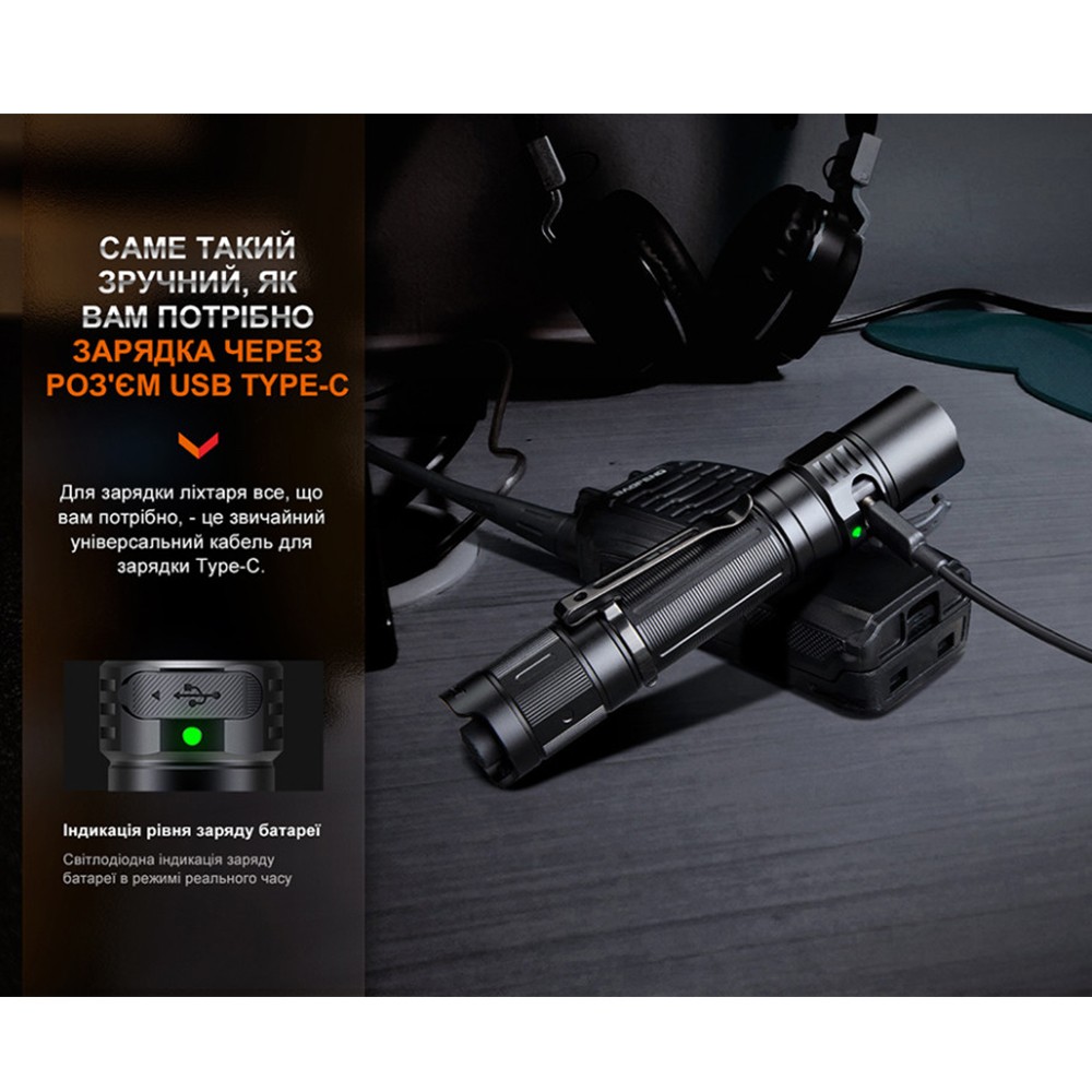 Ліхтар тактичний акумуляторний Fenix PD35R