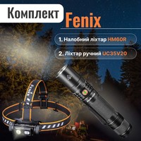 Фото Набір Налобний ліхтар Fenix HM60R+Ліхтар Fenix UC35 V2.0 UC35V20