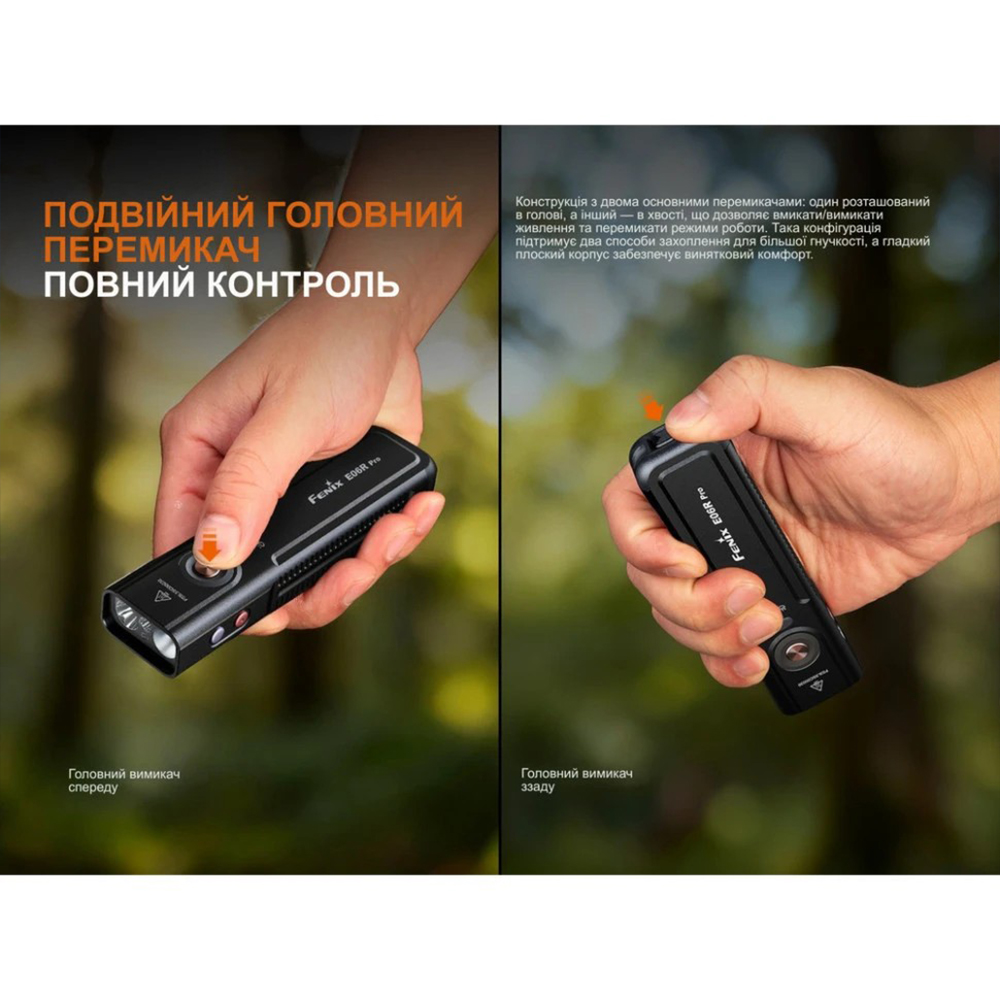 Ліхтар наключний Fenix ​​E06R PRO чорний E06RPROB